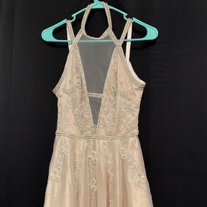 Bebe embellished deep vneck dress